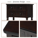 Knocbel Slim Antique Entry Console Table with Drawers & Bottom Open Shelf, Solid Wood Sofa Couch Table for Entryway Hallway Living Room (Espresso) Knocbel
