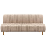 H.VERSAILTEX Stretch Futon Slipcover Armless Sofa Cover Furniture Protector Without Armrests Slipcover Soft with Elastic Bottom for Kids, Spandex Jacquard Modern Stripe Design, Sand H.VERSAILTEX