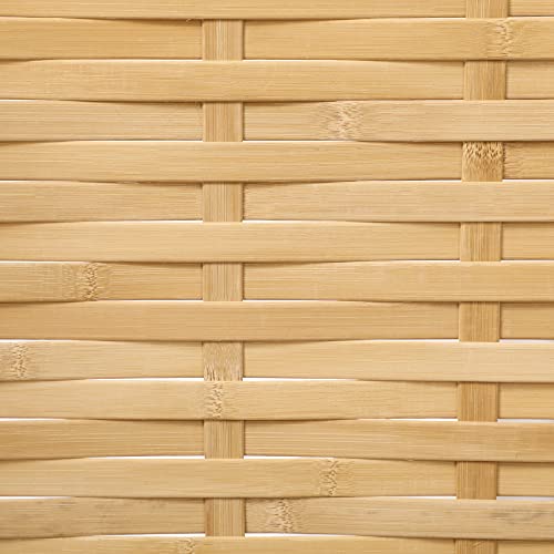 HOMCOM 3 Panel Room Divider, 5.5' Tall Bamboo Portable Folding Privacy Screens, Hand-Woven Double Side Partition Wall Dividers for Home Office, Natural HOMCOM