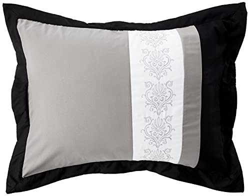 Chic Home 8-Piece Embroidery Comforter Set, Queen, Livingston Black Chic Home