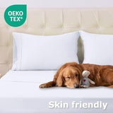 Homilay Twin Size Bed Sheet Set - 3 Piece Soft Microfiber Sheets with Deep Pockets, Cooling Technology, and Wrinkle-Free Pillowcase. Hotel-Quality, Durable Bedding, Brilliant White Homilay