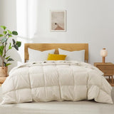 Joysoul Goose Feathers Fiber Comforter - Lightweight Ultra Soft Fabric Cover Breathable White Down Feather Fill, Twin Size Duvet Insert (68" X 88") Joysoul