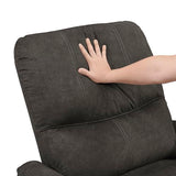 Lexicon Manual Rocker Recliner Chair, Polished Microfiber Manual Reclining Chair with Overstuffed Backrest, Comfy Nursery Recliner for Living Room/Office/Bedroom/Apartment, Easy Assembly, Chocolate