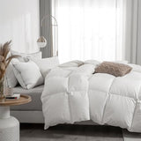 APSMILE Organic Feathers Down Comforter California King, All-Seasons Duvet Insert, 100% Cotton Medium Warm Quilted Bed Comforter Insert (104x96, Ivory White) APSMILE