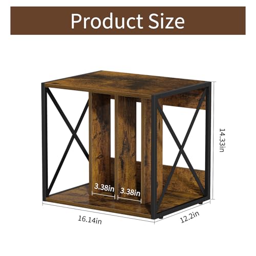 VYUOL Vinyl Record Storage,Vinyl Record Holder Up to 80-100 Albums,4-Compartment Record Player Stand for Magazine,Book,CD,Files,Albums VYUOL