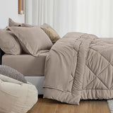 Love's cabin Twin Comforter Set Burlwood, 5 Pieces Twin Bed in a Bag, All Season Twin Bedding Sets with 1 Comforter, 1 Flat Sheet, 1 Fitted Sheet, 1 Pillowcase and 1 Pillow Sham Love's cabin
