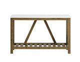Walker Edison Modern Farmhouse Accent Entryway / Living Room End Table, 52 Inch, Color-Marble and Walnut Walker Edison