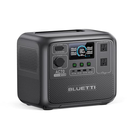 BLUETTI Portable Power Station AC70, 768Wh LiFePO4 Battery Backup w/ 2 1000W AC Outlets (Power Lifting 2000W), 100W Type-C, Solar Generator for Road Trip, Off-grid, Power Outage (Solar Panel Optional) BLUETTI