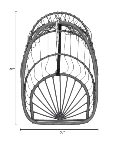 Yechen Wicker Egg Chair Outdoor Indoor for Patio Balcony, Foldable Rattan Egg Swinging Chair Hammock Egg Chairs Hanging Egg Chair for Bedroom, Handmade Chair 350 Lbs Capacity Yechen