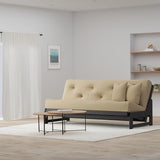 Nirvana Futons Arden Armless Dark Espresso (Near Black) Wood Futon Frame Only, Queen Size - Solid Hardwood Sofa Bed Frame Construction, Space Saving Design Ideal for Small Rooms and Dorms Nirvana Futons