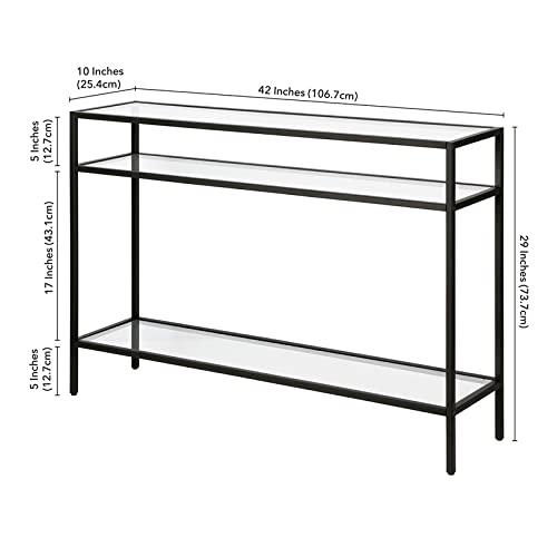 Siviline 42'' Wide Rectangular Console Table in Blackened Bronze Henn&Hart