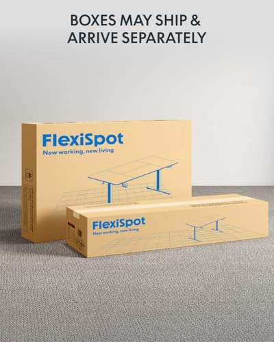 FLEXISPOT 79" x 32" Office Standing Desk, Height Adjustable Sit-Stand Desk, Quiet & Stable, with Cable Management & Cup Holder, for Commercial Use, White Top (2 Packages) FLEXISPOT