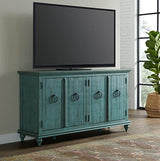 Martin Svensson Home Garden District Rustic Turquoise Solid Wood 65" TV Stand Martin Svensson Home