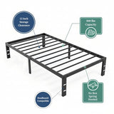 Twin Size Bed Frame, 14 Inch Metal Platform Bed Frames with Heavy Duty Steel Slat Support, No Box Spring Needed, Easy Assembly, Under Bed Storage SageNest