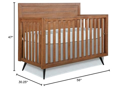 Evolur Stilnovo Mid Century 4-in-1 Convertible Crib - WoodArtSupply