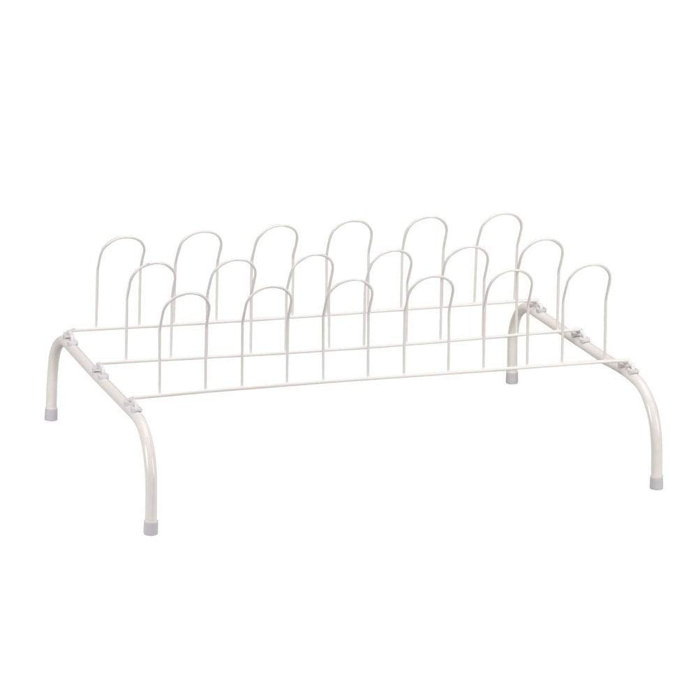 Household Essentials 9-Pair Wire Shoe Rack, White Household Essentials