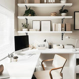 Kaboon White Table Top 23.62" D x 55" W, Solid One-Piece Desktop, Universal Wood Countertop, Reversible Laminate Top, Double Desks, L-Desk DIY, for Home and Commercial Kaboon