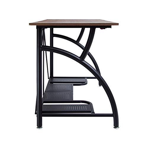 Origami Folding Computer Desk for Office Study Students Bedroom Home Gaming and Craft - Space Saving Foldable Desk Table, Fits Dual Monitors and Laptop, Collapsible, No Assembly Required (Wood, Large) Origami