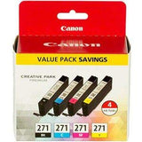 Canon CLI-271 BK/CMY 4 Color Value Pack Compatible to MG6820, MG6821, MG6822, MG5720, MG5721, MG5722, MG7720, TS5020, TS6020, TS8020, TS9020 Canon