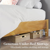 Timeless Mid-Century King Size Solid Wood Bed Frame with No Headboard AMERLIFE