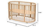 Stokke Sleepi Bed, Natural - Oval Crib Suitable for Ages 0-5 Years Old - Adjustable, Stylish & Flexible - Sturdy Beech Wood Frame Stokke
