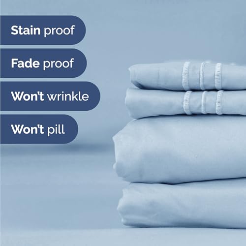 Twin Size 3 Piece Sheet Set - Comfy Breathable & Cooling Bed Sheets Set - Hotel Luxury Bedding for Women, Men, Kids, Teens, Boys & Girls - Deep Pockets, Ultra-Soft, Wrinkle Free - Oeko-Tex - Sky Blue CGK Unlimited