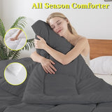 BedTreat Down Alternative Full Duvet Insert with Corner Tabs, All Season Quilted Bed Comforter Box-Stitched Full Comforter Grey, Machine Washable Microfiber Bedding BedTreat