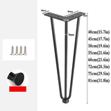 Generic Hairpin Legsniture Legs Set of 4,Metal Table Legs Modern Black Coffee Dining Table Legs 3 Rod for Cabinet Bench Chair Coffee Table Desk/72Cm(28.3In) WoodArtSupply