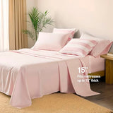 Reversible Striped Twin Comforter Set-Bed in A Bag 5-Pieces Bedding Set with Double-sided Stripes Design-Warm & Cozy Bed Set Includes Twin Size Comforter, Sheets Set, Pillowcase and Sham, Blush Regency Heights