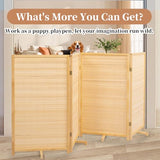 Room Divider Folding Privacy Screens, Hand-Made 67'' High Bamboo Room Dividers Freestanding 2-in-1 Multifunction 4 Panel Wall Divider for Room Separation, Portable Room Partitions and Dividers HOMSCREENER