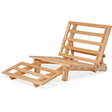Nirvana Futons Twin Tri-Fold Wood Futon Sofa Bed Lounger Frame - (Space Saver, Natural Finish) Ideal for Small Spaces, RVs, and Dorm Furniture Nirvana Futons