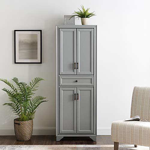 Crosley Furniture Tara Pantry, Distressed Gray Crosley Furniture