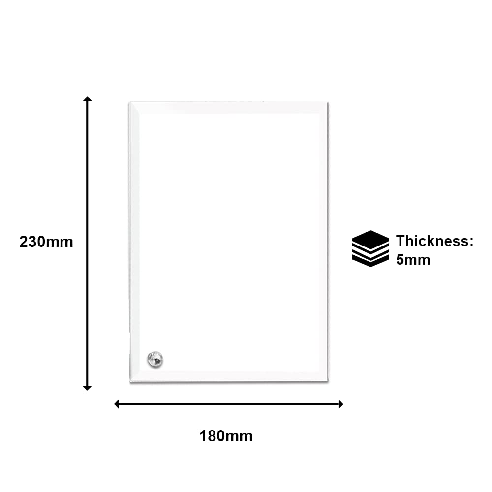 MR.R 2 piece 8'' Sublimation Blanks Glossy Glass Photo Frame,No Edge Picture Frame for Heat Transfer Printing,7x9 inch MR.R