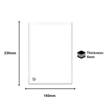 MR.R 2 piece 8'' Sublimation Blanks Glossy Glass Photo Frame,No Edge Picture Frame for Heat Transfer Printing,7x9 inch