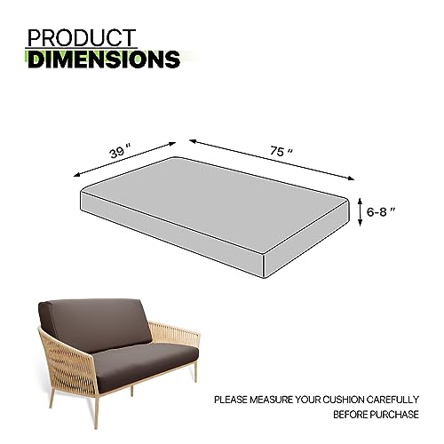 Magshion Futon Cover Washable Zippered Sofa Furniture Bed Mattress Covers Armless Couch Slipcover Protector Twin Size 39"x75"x6" Coffee Magshion