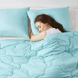 Comfort Spaces Vixie Reversible Comforter Set - Trendy Casual Geometric Quilted Cover, All Season Down Alternative Cozy Bedding, Matching Sham, Aqua/Gray, Full/Queen 3 piece Comfort Spaces
