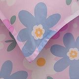 KWLOVER 2PC Soft Bed Fitted Sheet and Pillowcases Set,Purple Flowers Printed Sheets for Kids Girls Single Twin Size Bed KWLOVER