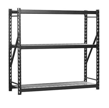 Edsal 72"H x 77"L x 24"W Steel Welded Storage Rack, Black EDSAL