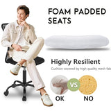 BestOffice Ergonomic Office Chair Desk Chair Mesh Computer Chair Armless Back Support Modern Executive Rolling Swivel Chair with Lumbar Support (White) BestOffice