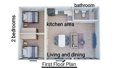 Double Story House 2024 Foldable Tiny Home, Portable, Cabin Prefab Space 40FT, Tiny House to Live in, Well Equipped Bathroom and Kitchen,Modular homes, Container Home, Mobile House