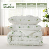 VIVILINEN Full Size Comforter Sets for Girls Floral Bedding Cute Comforter with Tufted Daisies Flowers, Lightweight Full Bed Set 3 Pieces for Kids Teen Girls Women, Green VIVILINEN