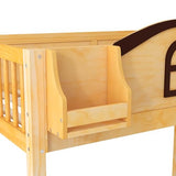 KLMM Twin Over Full Bunk Bed with Storage Staircase, Shelf and Slide,for Kids Teen Boys Girls Bedroom Use (Natural+Espresso-Slide, Twin Over Full) KLMM