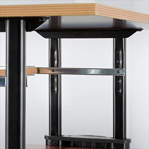 Safco 1929CY MUV Mobile Stand-Up Height-Adjustable Desk,Keyboard Storage, Steel Frame Construction, Durable Melamine Laminate Work Surface, 4 Wheels, Narrow Design Safco