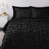 Nesker 7 Pcs Comforter Set King Size, Leopard Print Wild Animal Bedding Set for Kids and Adults, Black Grey African Cheetah Wildlife Bed Sheet Sets with Fitted Sheet 2 Pillowcases & 2 Shams Nesker
