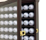 DECOMIL - Solid Wood Golf Ball Display Case Cabinet Wall Rack Holder UV Protection Lockable (Cherry, 49 Golf Ball) DECOMIL