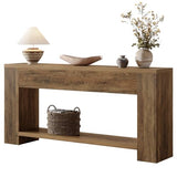 Tribesigns 70.9-Inch Console Tables for Entryway, Narrow Wooden Long Sofa Table Behind the Couch, Farmhouse Fluted Hallway Accent Table for for Living Room, Entrance, Foyer (Rustic Brown) Tribesigns
