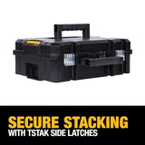 DEWALT TSTAK II Tool Box, 13 Inch, Flat Top, Holds Up To 66 lbs, Flexible Platforms for Stacking (DWST17807) DEWALT