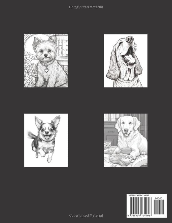 Coloring Book of Dogs: 35 Coloring Pages of Dogs for kids, teens and adults WoodArtSupply