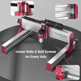 NymoLabs NBS-6040 CNC Router Machine with Custom-Made 710W 7000-30000 RPM Trim Router Spindle & ER-11 Collet, Linear Rails & Ball Screws on 3-axis, Engraving for Wood Acrylic Aluminum NYMOLABS