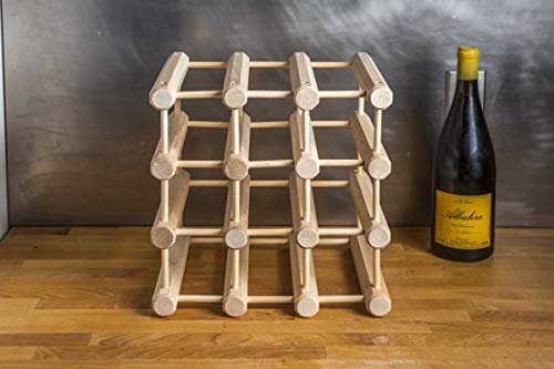 J.K. Adams Wood Stackable Modular Wine Rack Storage Holder with Natural Pins, 12 Bottle, Ash J.K. Adams